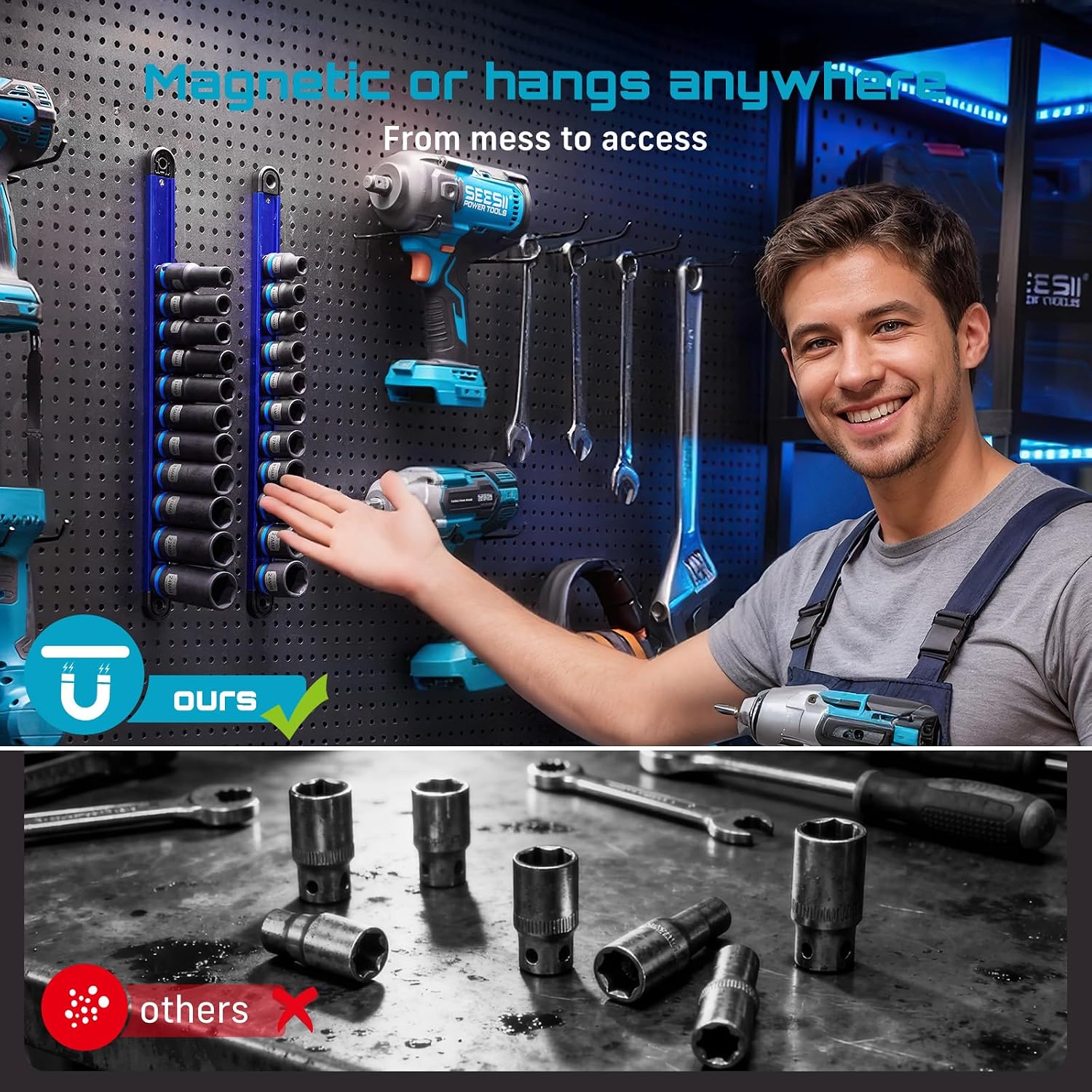 Thumbnail 1 de SEESII CR-MO 1/2" Impact Socket Set, 11pc