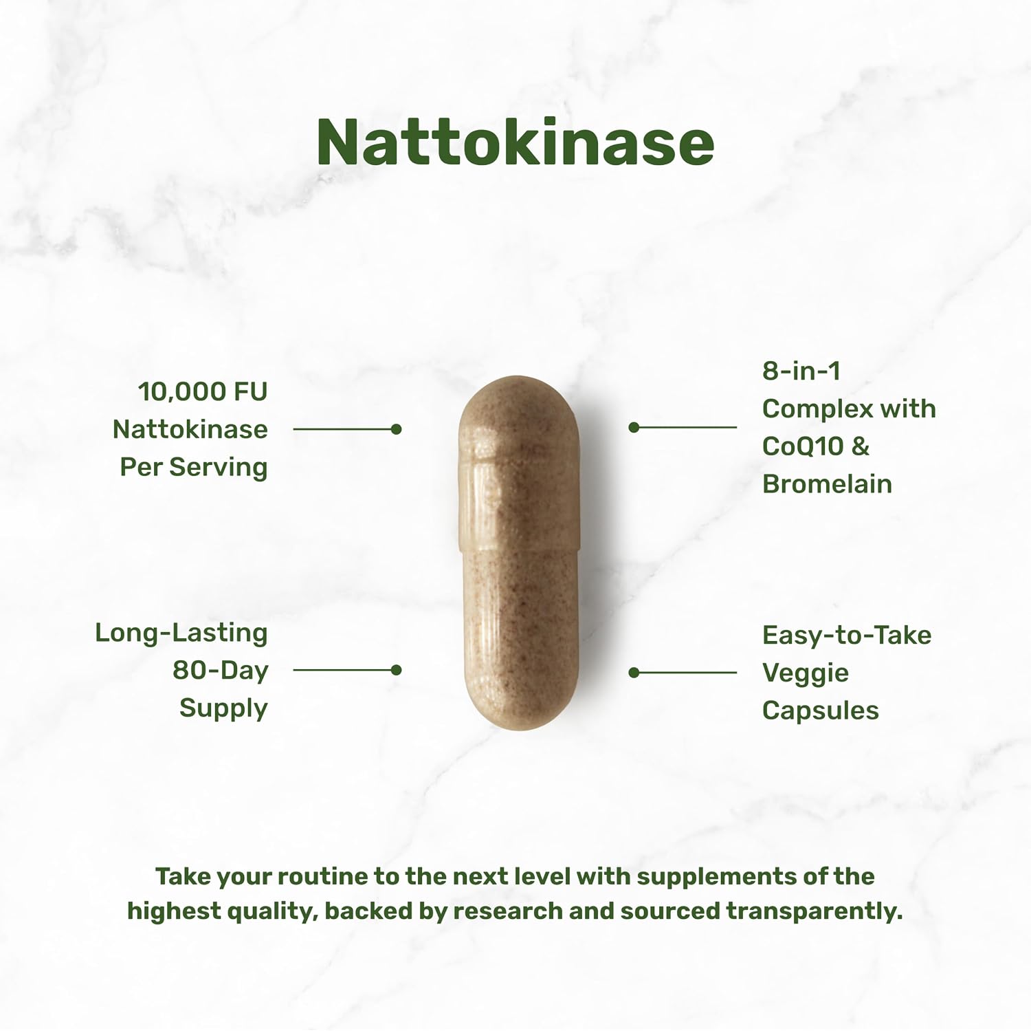 Detalle de Nattokinase Supplement, 240 Veggie Capsules