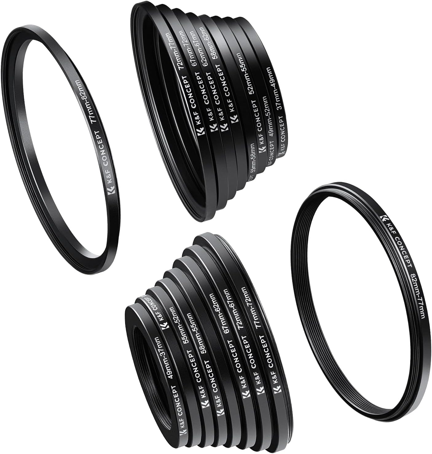 Detalle de K&F CONCEPT 18-teiliges Filteradapter-Set mit Step-Up/Step-Down-Ringen (für Canon, Nikon, Sony, Sigma, Tamron)