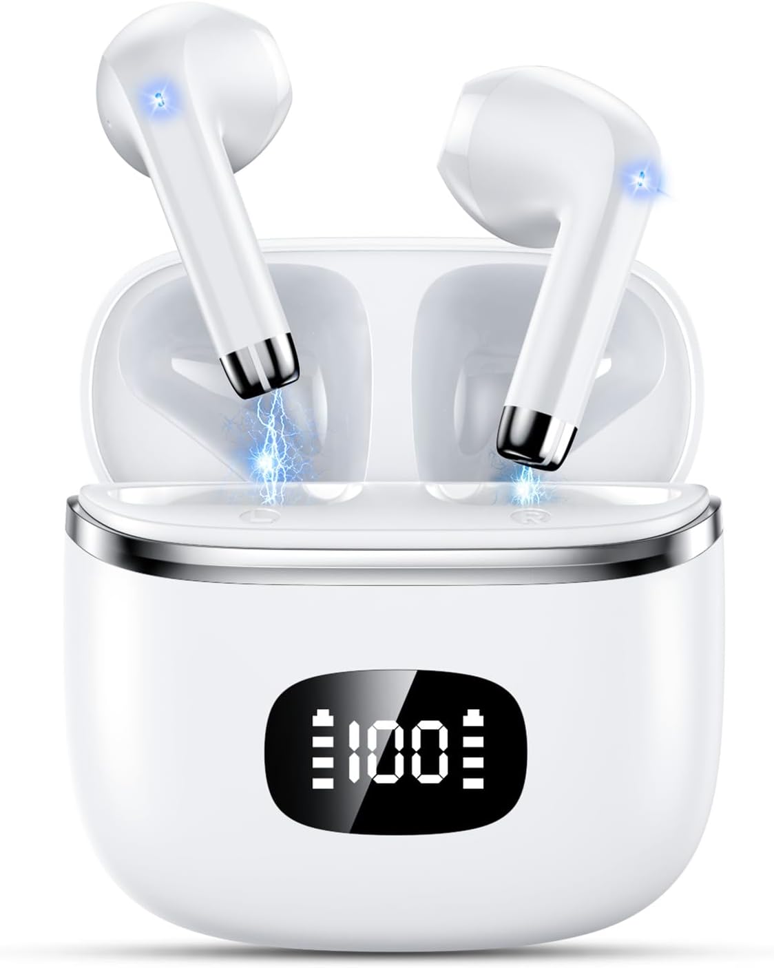Detalle de Bluetooth Kopfhörer 2026 Neu In Ear – Kabellos, IP7, 40h Spinzeit, 4 ENC Mikrofone, USB-C Weiß