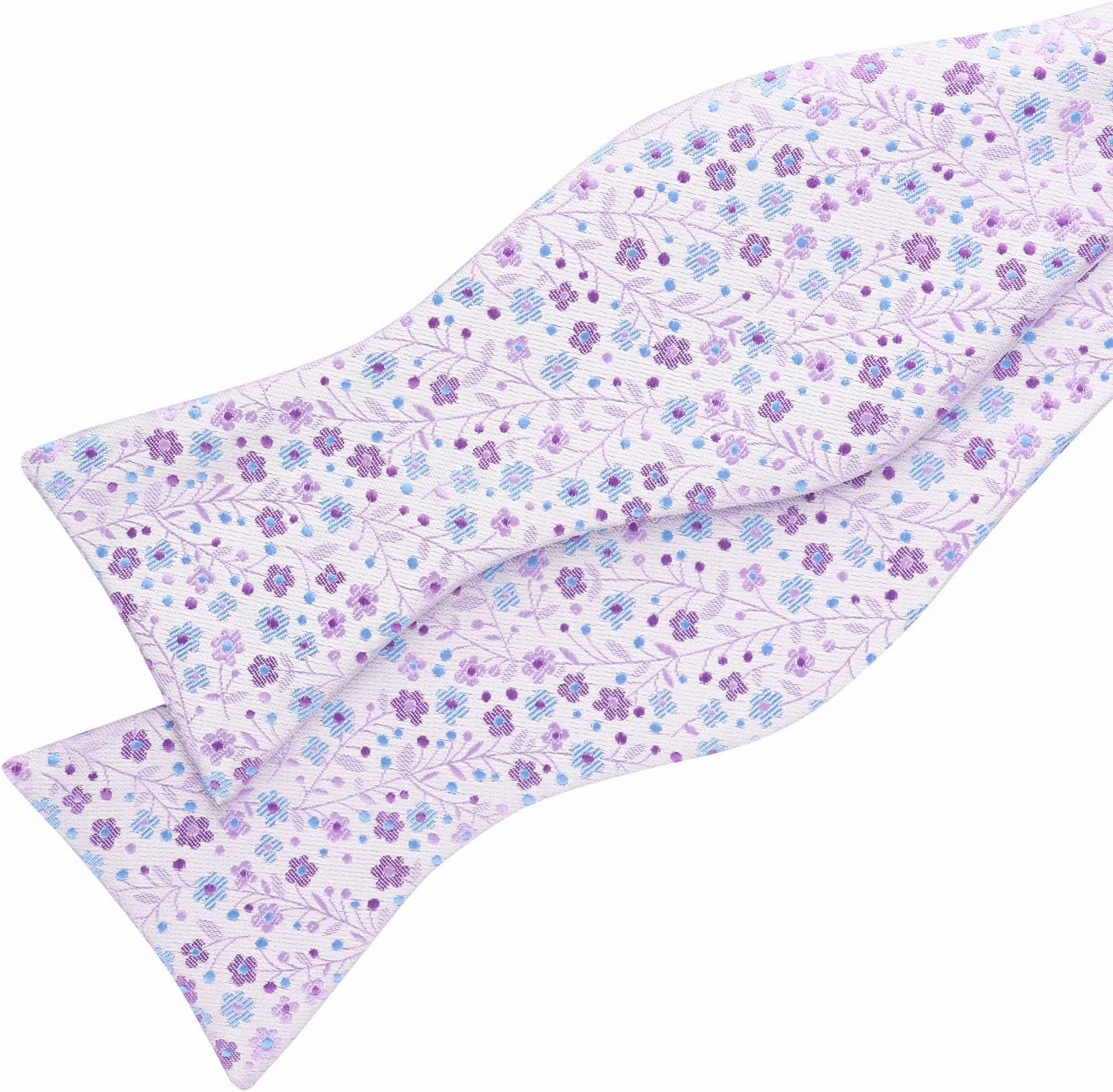 Detalle de Alizeal Men’s Floral Self-Tied Bow Tie and Pocket Square Set
