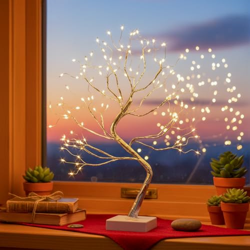 Detalle de Delichter Lichterbaum Lichterzweige – 108 LEDs, USB/Batterie, 45 cm, 8 Lichtmodi