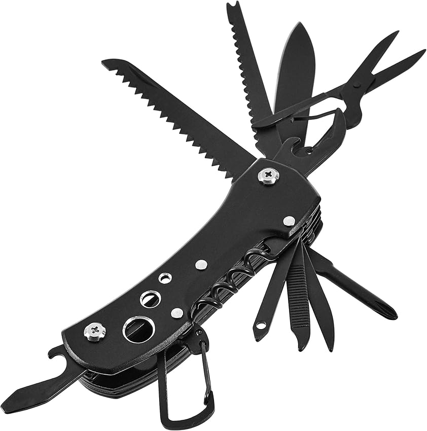 Detalle de Amazon Basics Navaja de bolsillo 15 en 1, negro 🔪