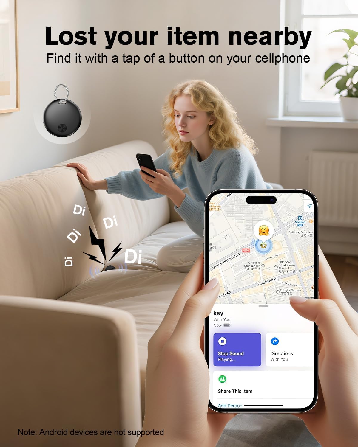 Detalle 2 de weTag mini Air Tracker Tag Compatible with Find My, 4‑pack