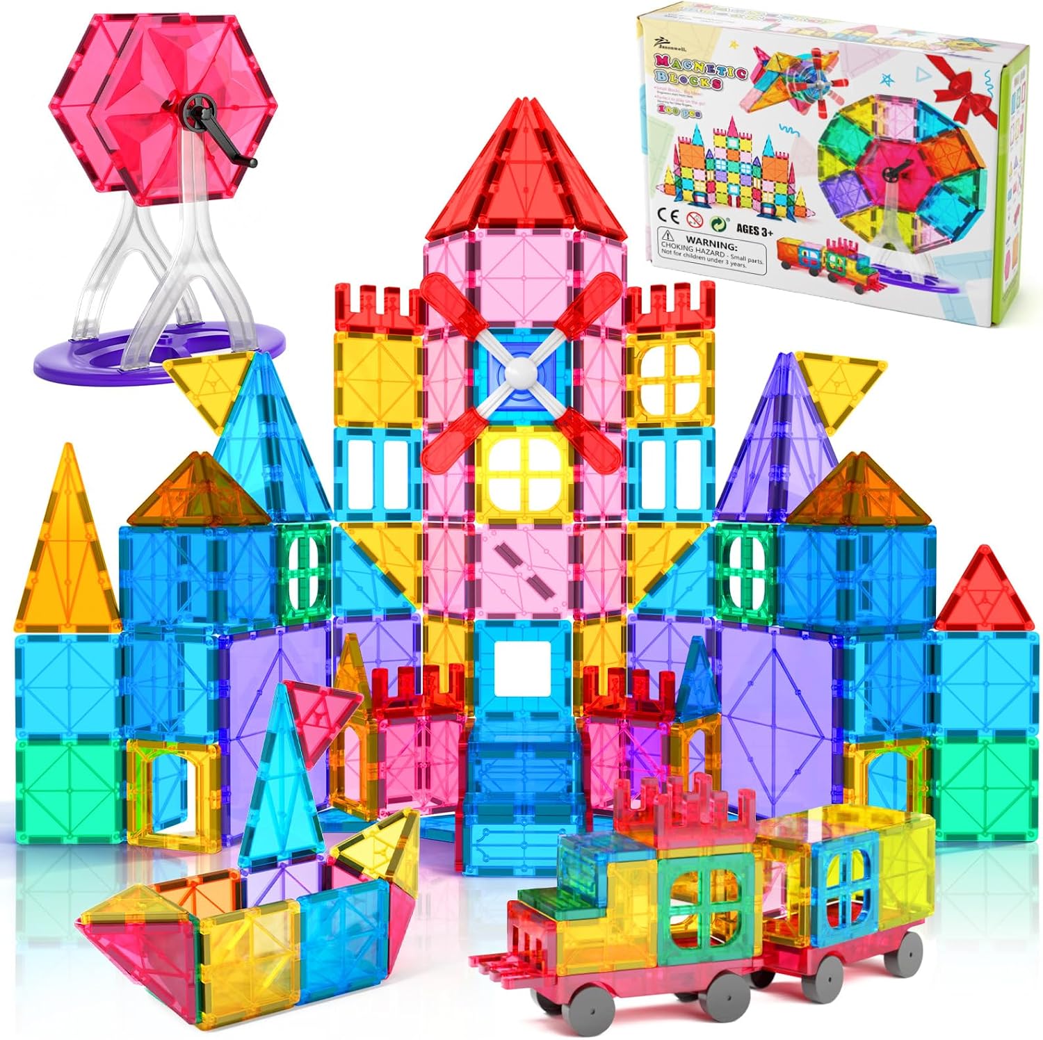 Detalle de Jasonwell Magnetic Building Tiles 100-Piece Set