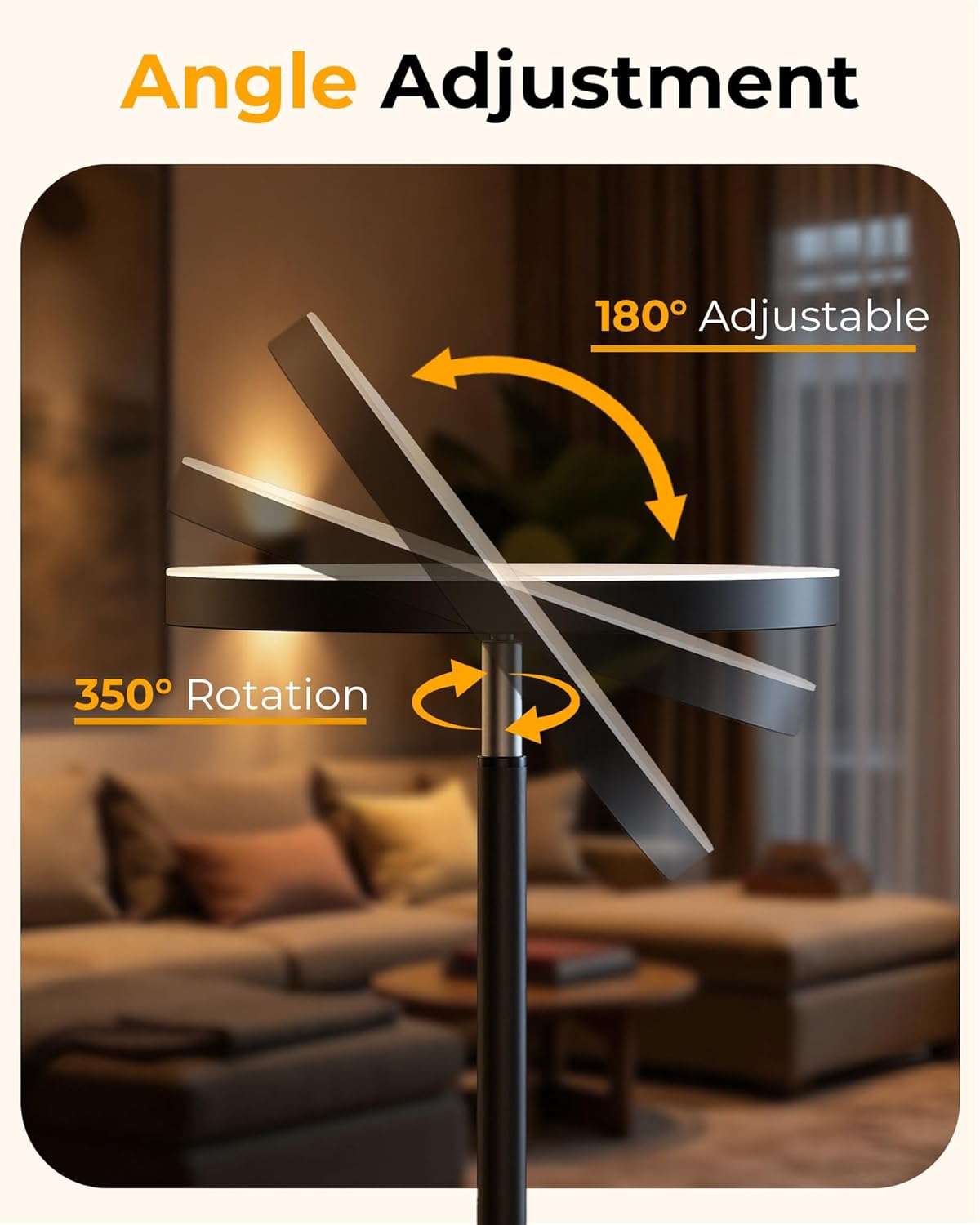 Thumbnail 2 de Peiyuu Tall LED Floor Lamp for Living Room — 2800LM, 2700–6500K Stepless Dimmable with Remote, Foot Switch and 1H Timer
