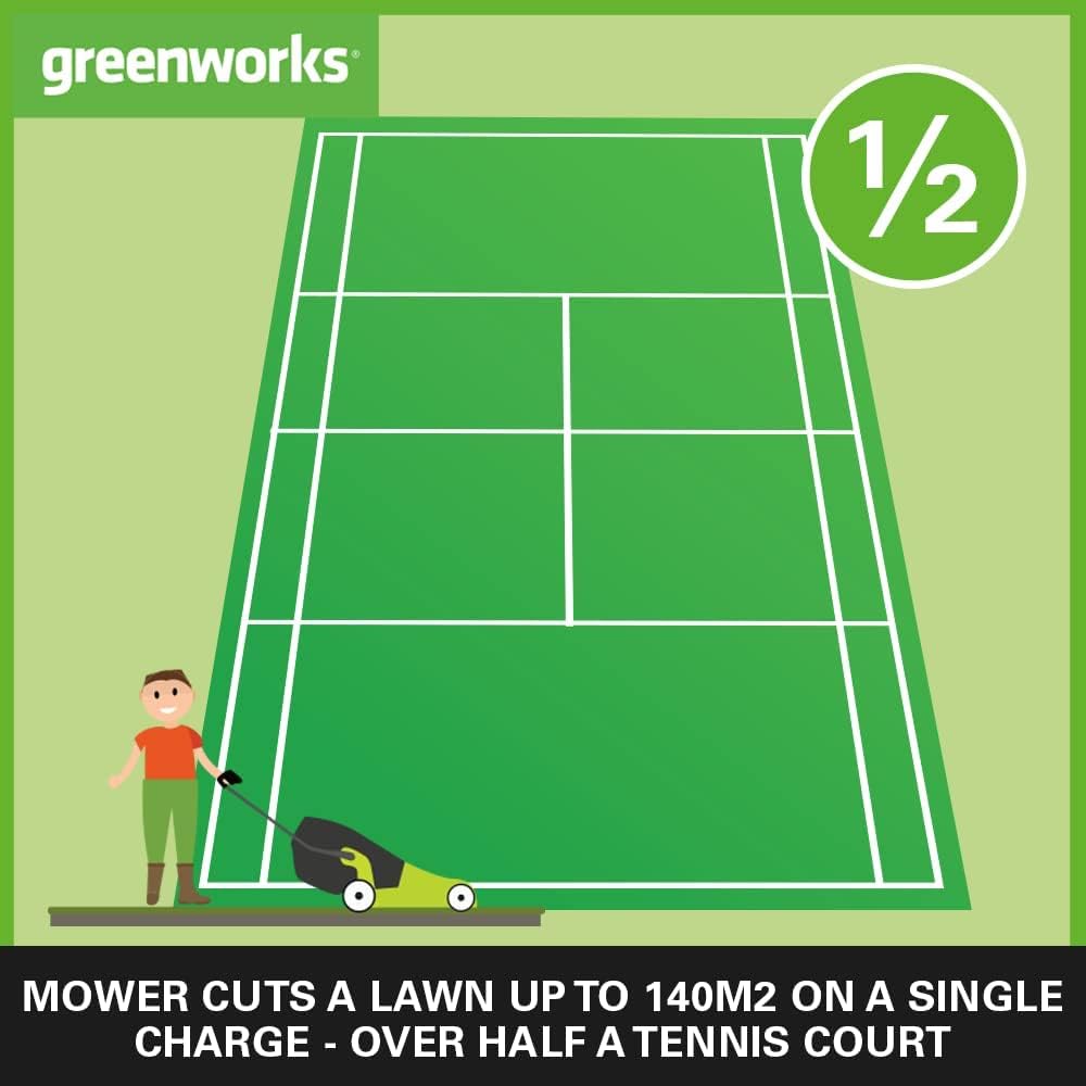 Thumbnail 1 de Greenworks 24V kabelloser Akku-Rasenmäher GD24LM33K2 (33 cm, bis 140 m²) mit 30‑Liter-Sack