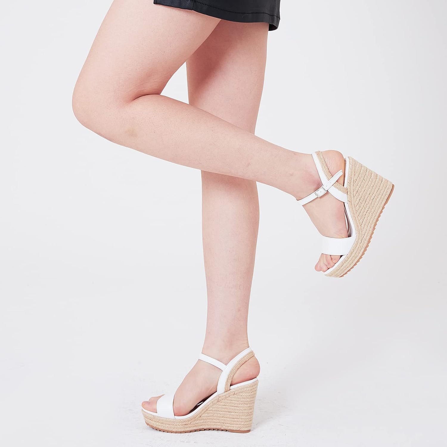 Thumbnail 1 de mikarka Women’s Espadrille Wedge Sandals with Ankle Strap Platform Wedges