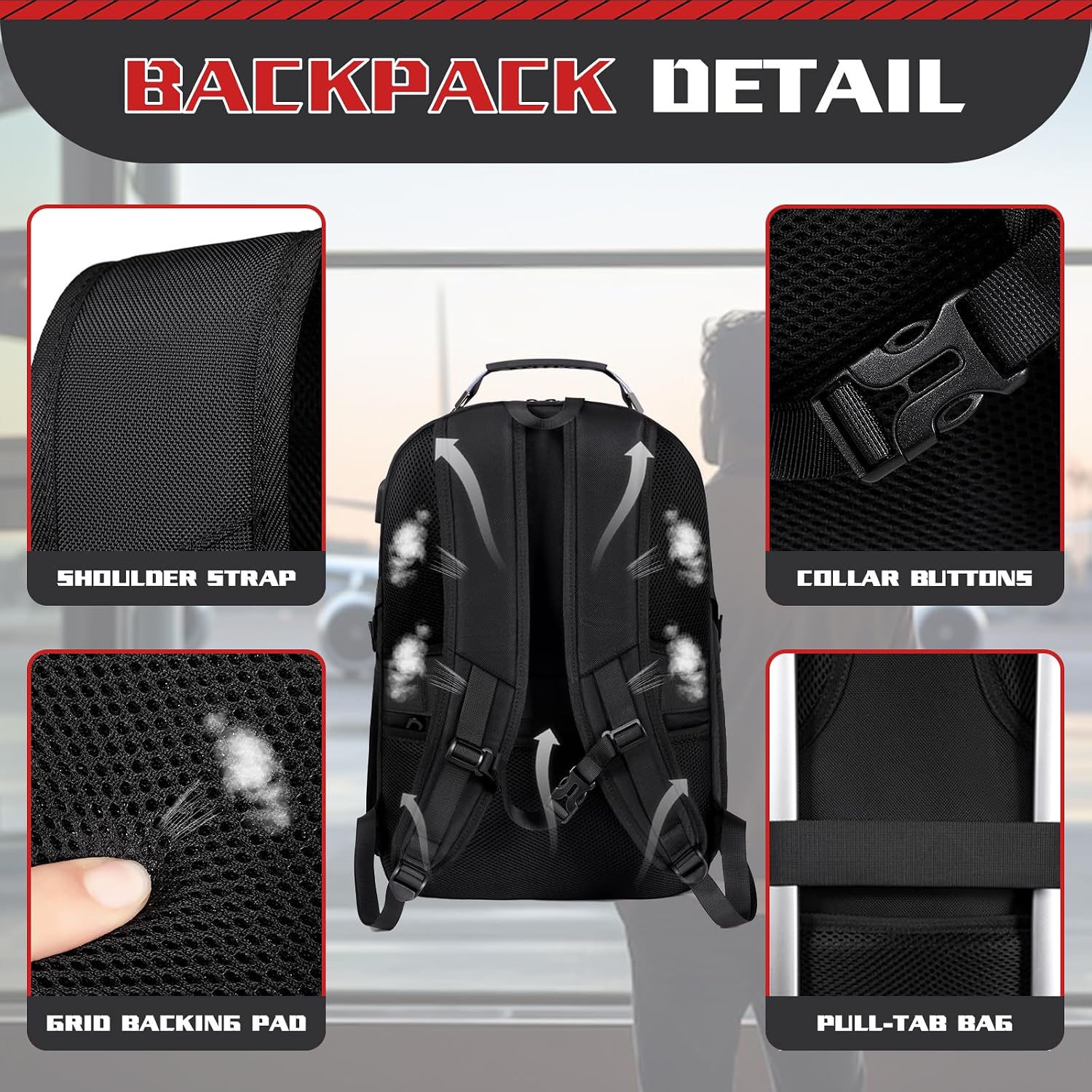 Detalle 2 de Z-MGKISS Travel Backpack 17.3" anti-theft laptop bag