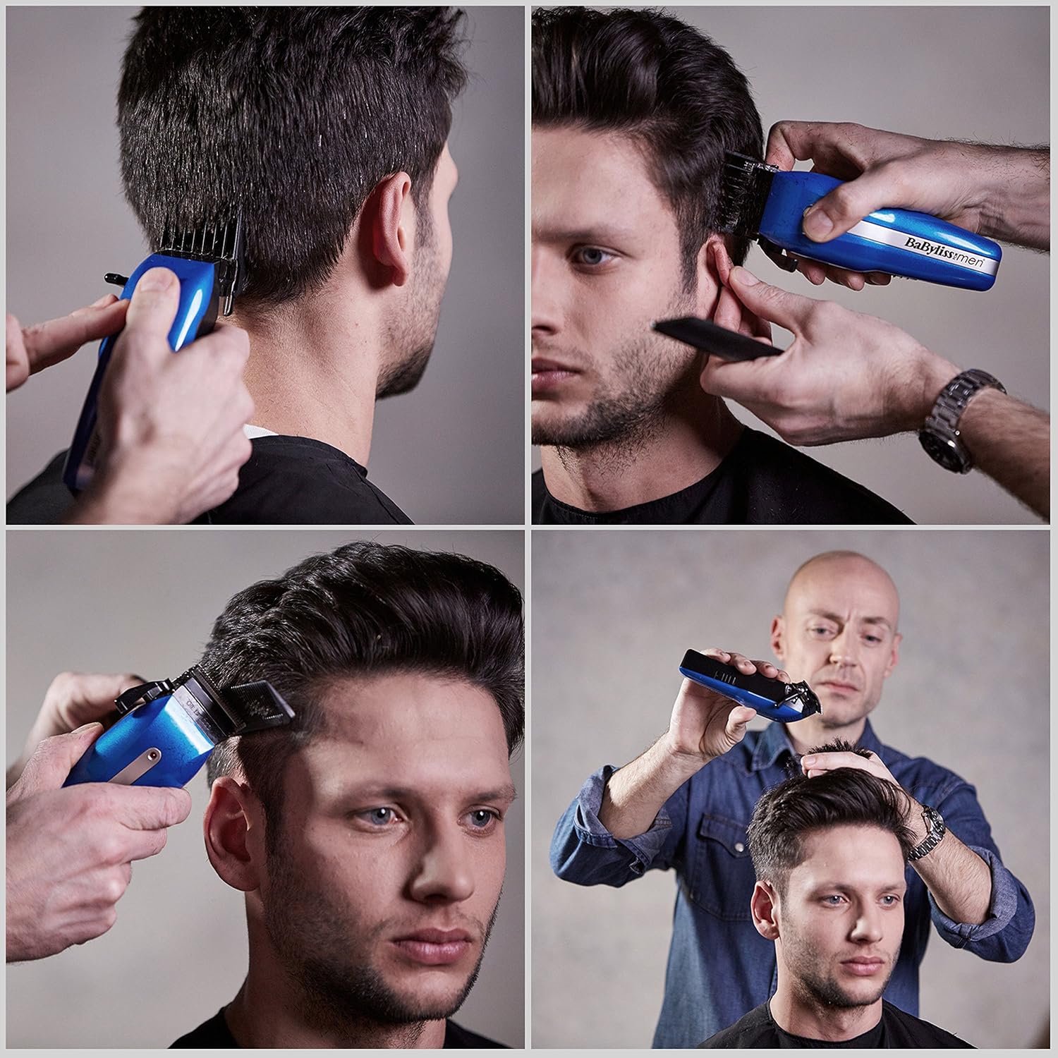 Detalle de BaByliss PowerLight Pro Clipper 7498CU – Cordless or corded men’s hair clipper with 8 guides