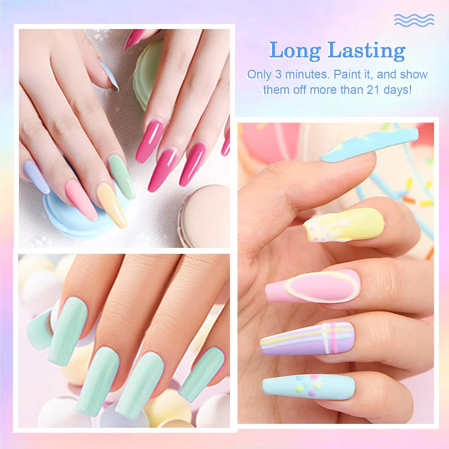 Thumbnail 4 de INPING UV Nagellack – 10 Macaron Pastellfarben Gel-Nagellack-Set für DIY Maniküre