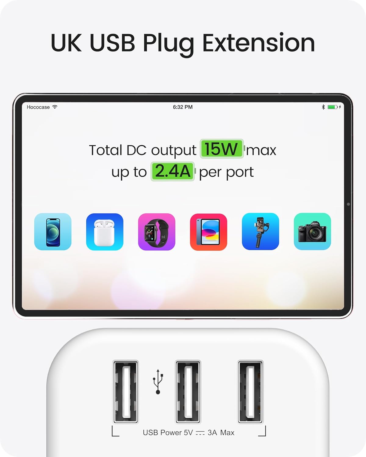 Thumbnail 4 de LENCENT Plug Extension Socket 13A with 3 USB ports 🔌