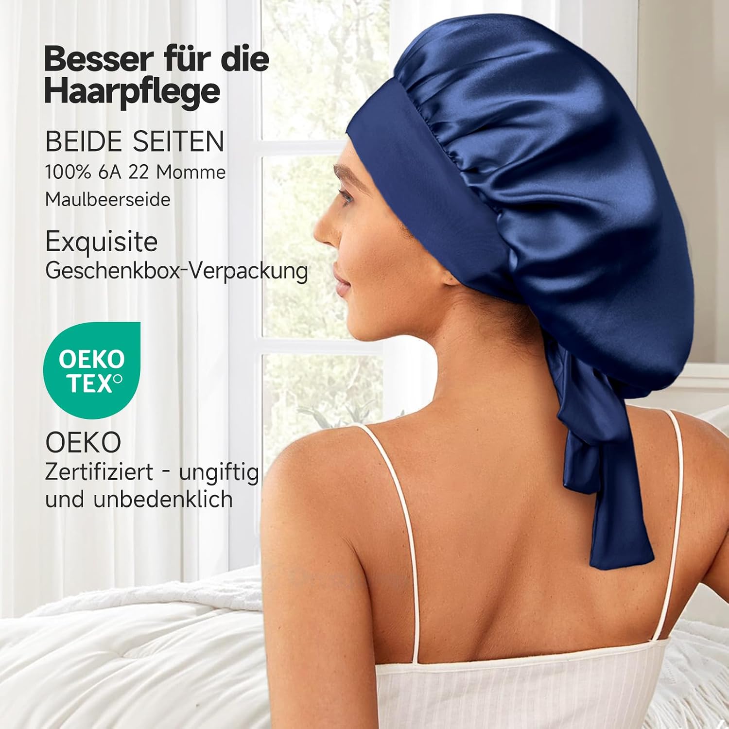Detalle 2 de Umisleep Schlafmütze aus Maulbeerseide 22 Momme