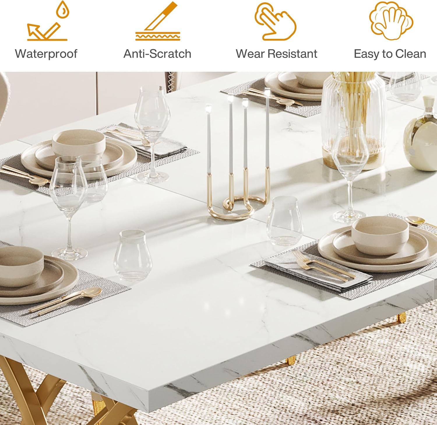 Thumbnail 6 de Tribesigns Dining Table 63-Inch