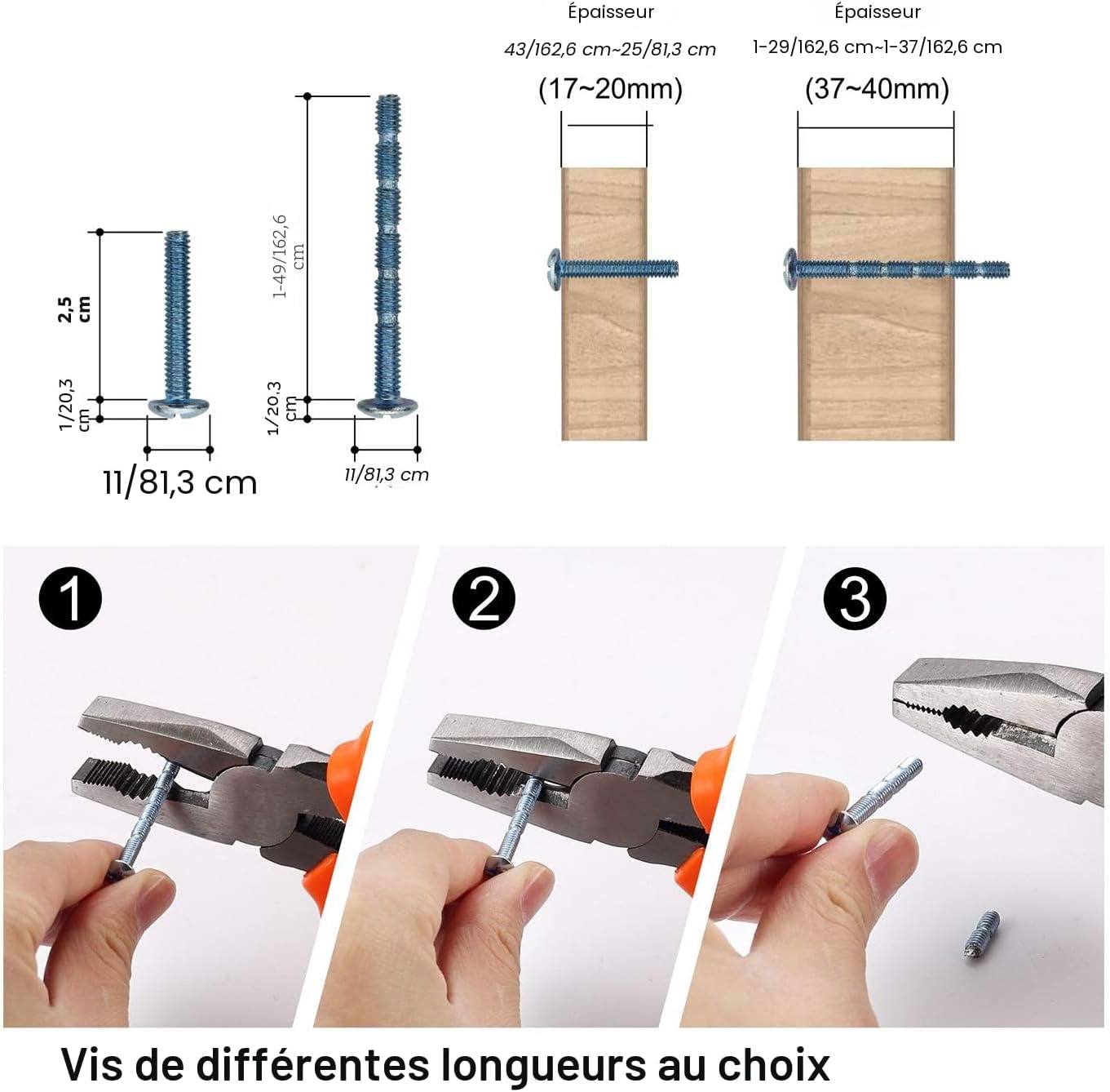 Thumbnail 6 de Amerdeco Lot de 12 Plein Bouton de Meuble Noir Acier Inoxydable — Pour portes, placards et tiroirs