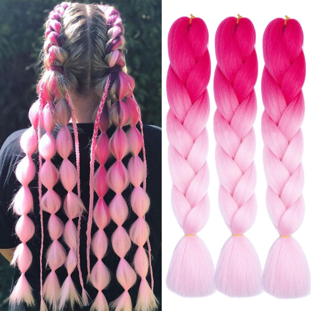 Thumbnail 6 de Jooceebaby Flechthaar zum Einflechten (Easy Braid) – Natural Black Braids Extensions, 24 Zoll, 3er-Pack