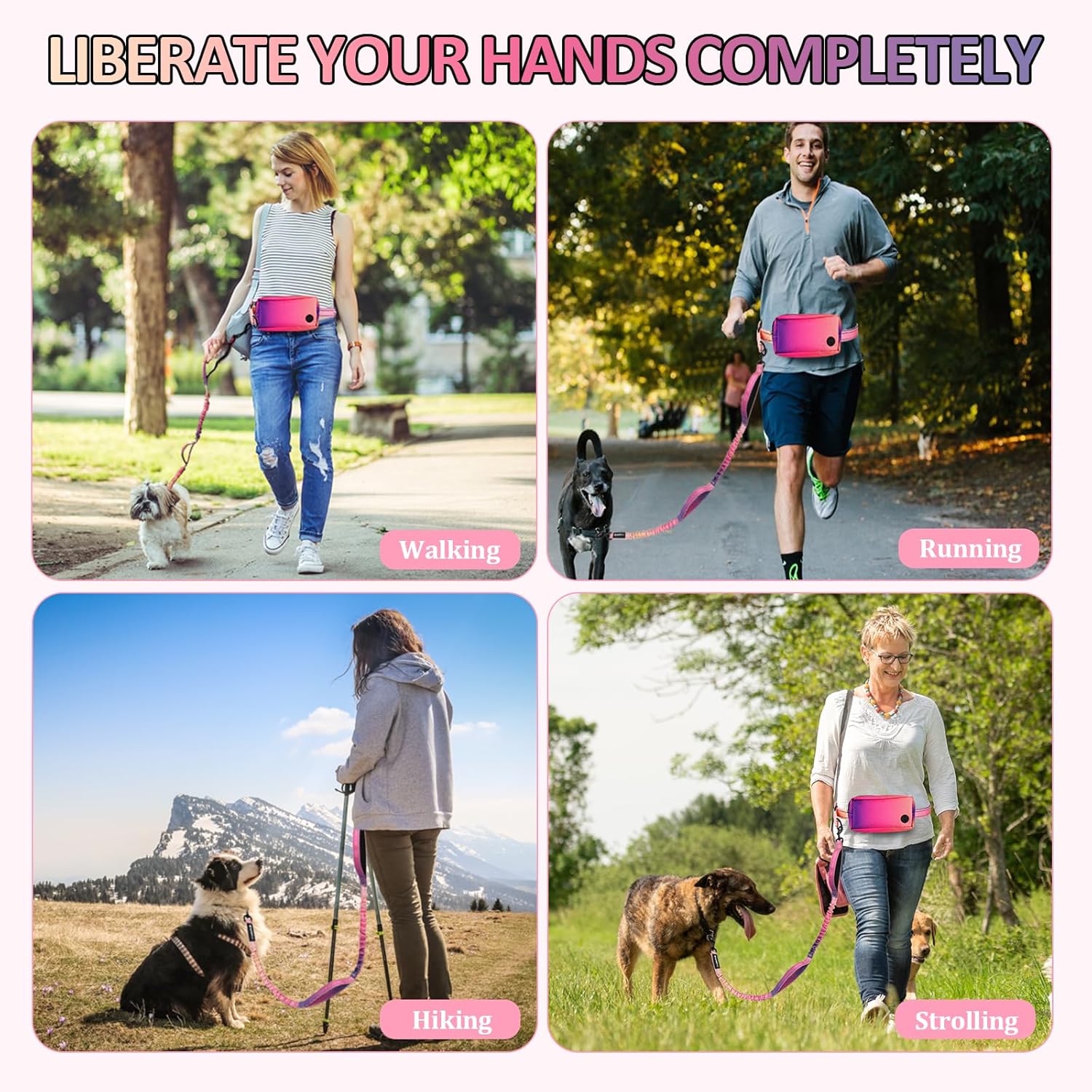 Thumbnail 6 de PHILORN Hands Free Dog Lead with Adjustable Waist Belt for Medium to Large Dogs