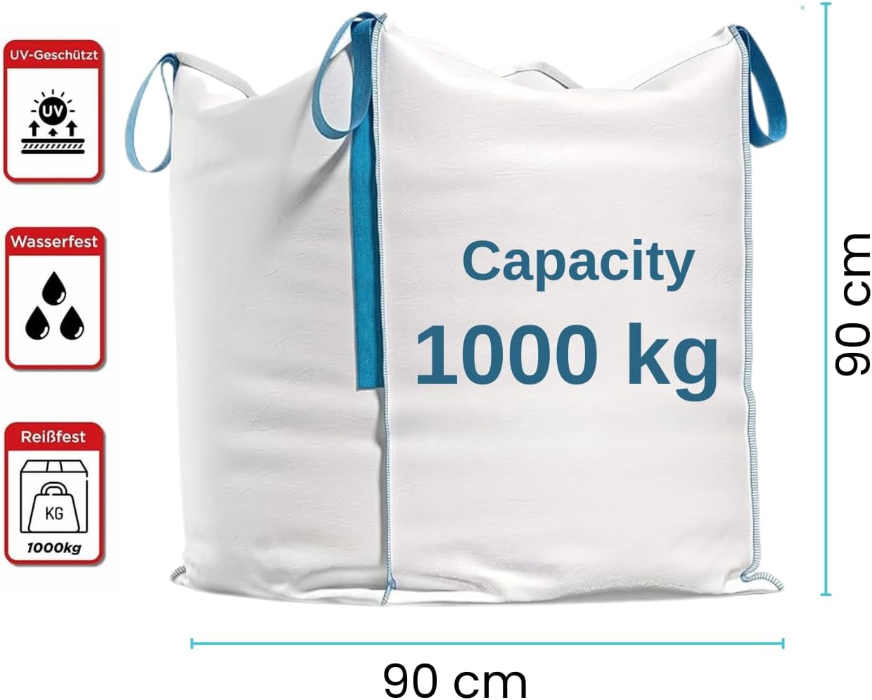 Detalle 2 de Erfu big bag de transport 90 x 90 x 90 cm (capacité 1000 kg) en polypropylène tissé