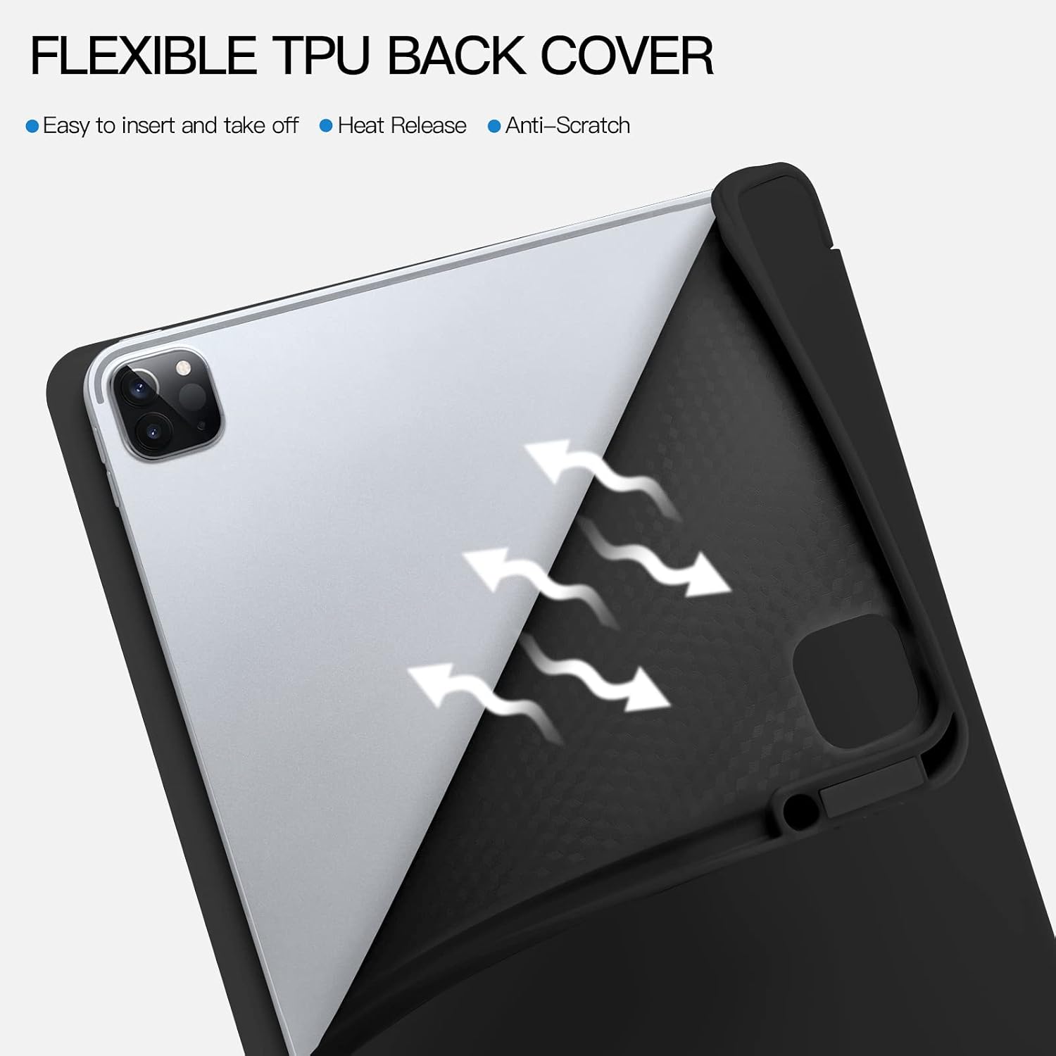 Detalle de Vobafe Case for iPad Pro 12.9 (6th/5th/4th/3rd gen) — TPU flexible cover with Pencil holder & Auto Wake/Sleep