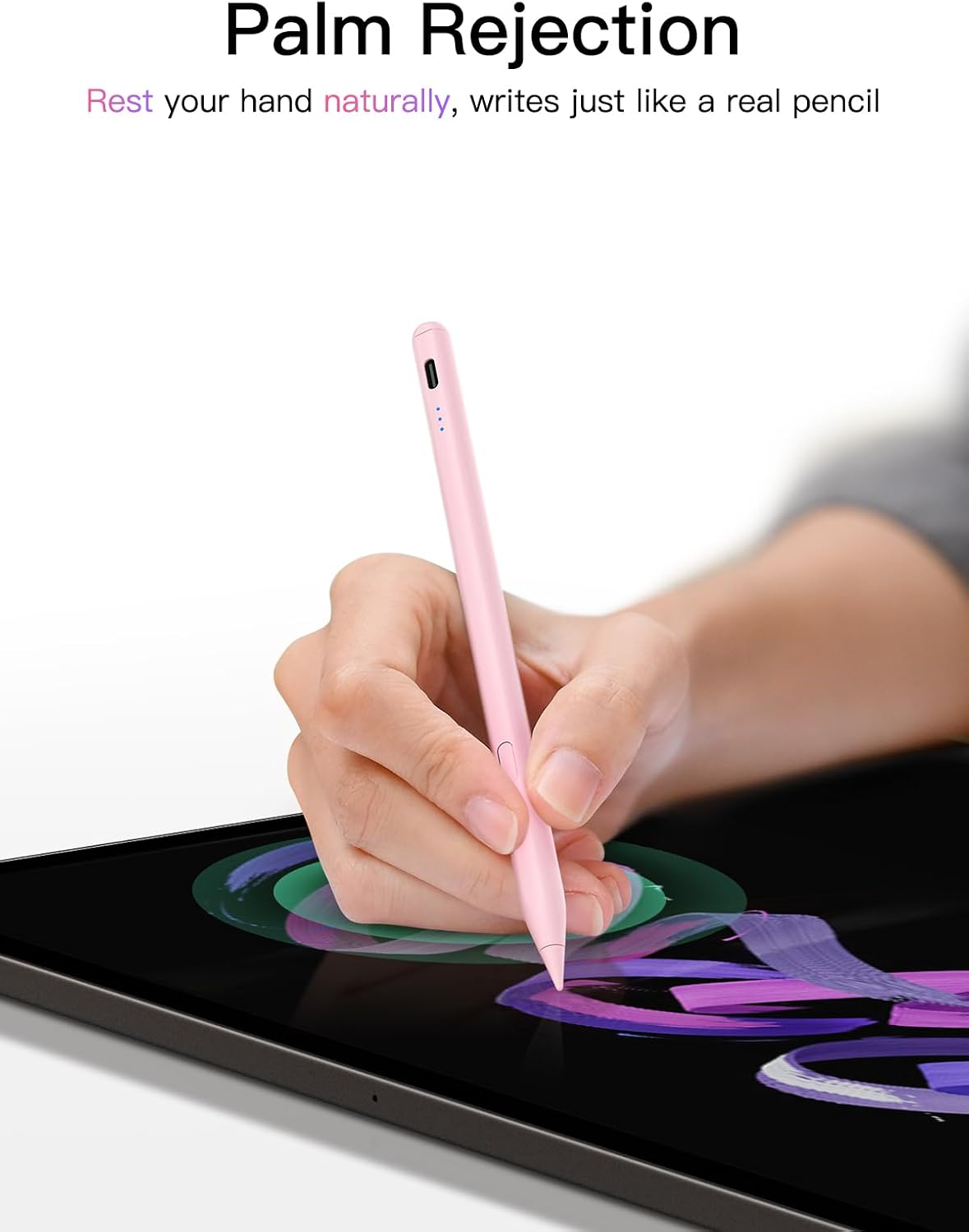 Thumbnail 6 de KEEPro Stylus-Stift für iPad 2018–2026 mit USB‑C Schnellladung, Palm Rejection & Neigungssensitivität (für Apple Pencil kompatible Spitzen)
