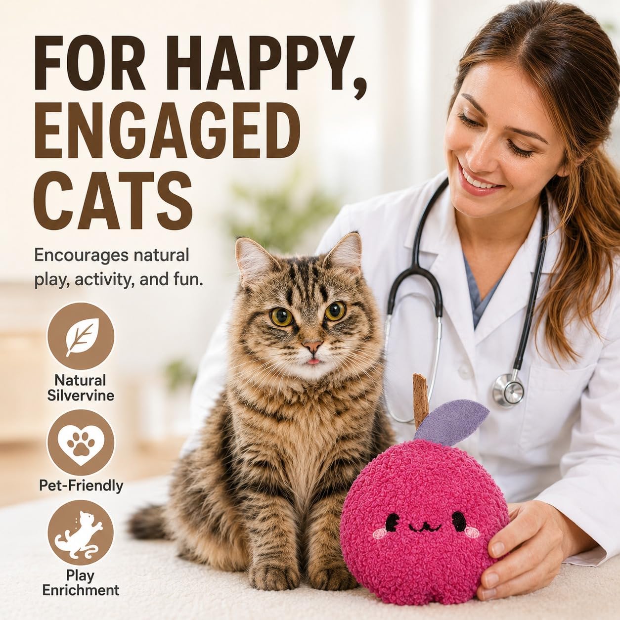 Detalle de Petelligent Cat Plush Toy with Silvervine