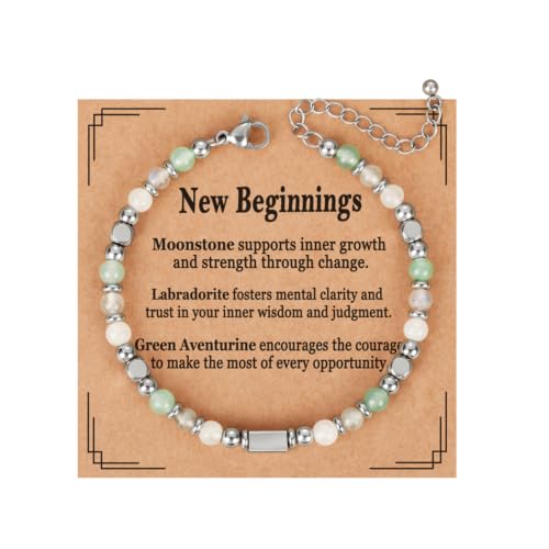 Detalle de Aretas Retirement Bracelet for Women with Moonstone and Other Natural Crystals