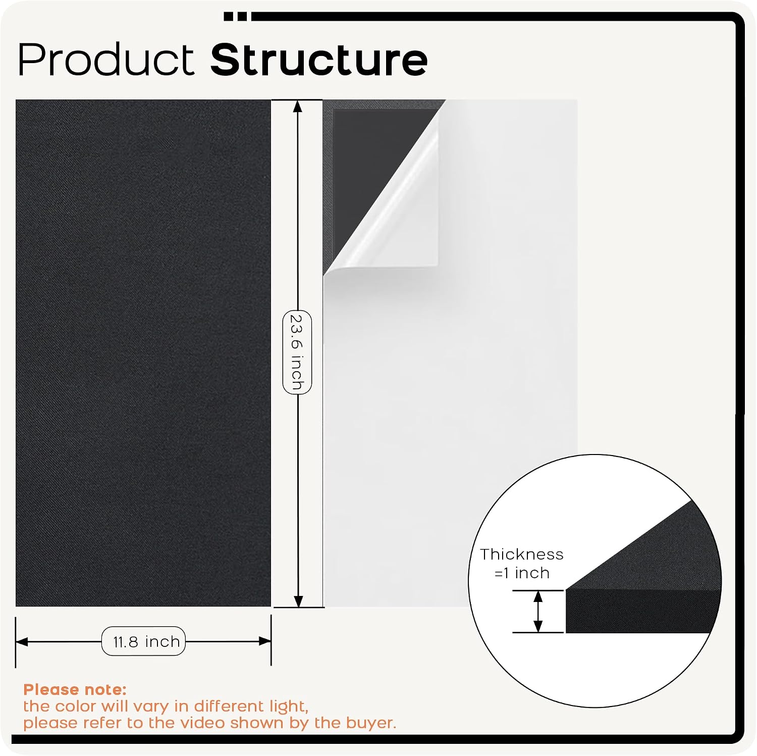 Thumbnail 1 de BUBOS 2-Pack Fabric Acoustic Panels, 23.6 x 11.8 x 1-Inch, Self-Adhesive