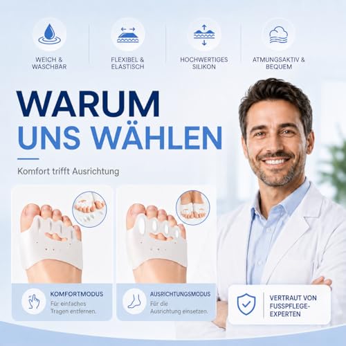 Thumbnail 3 de Habioer Verbesserte Zehentrenner und Zehenspreizer für Damen und Herren – 2 Paar, von Podologen empfohlen