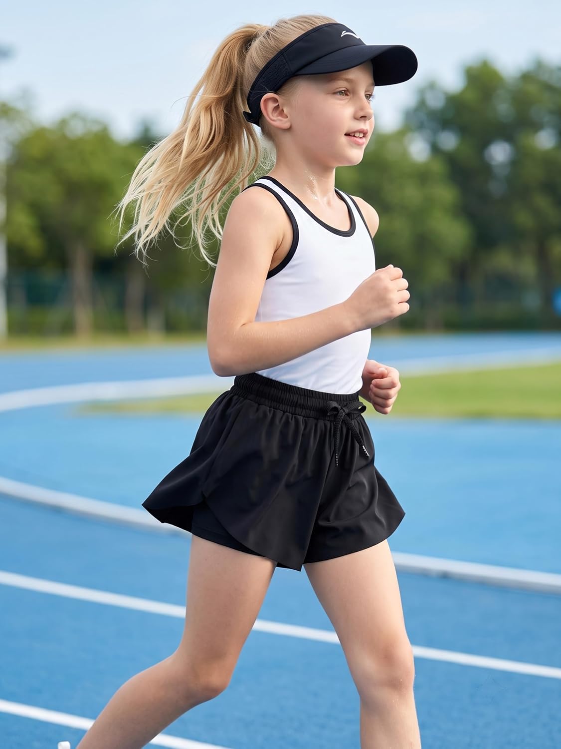 Detalle de DIPUG Girls' 2-in-1 Athletic Shorts