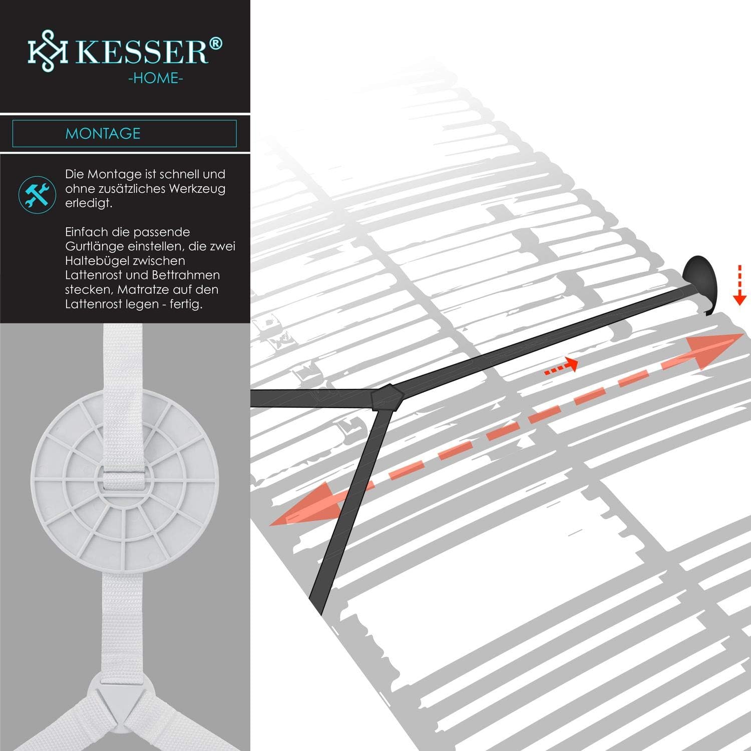 Detalle de KESSER Bettgitter 150 cm, 42 cm hoch