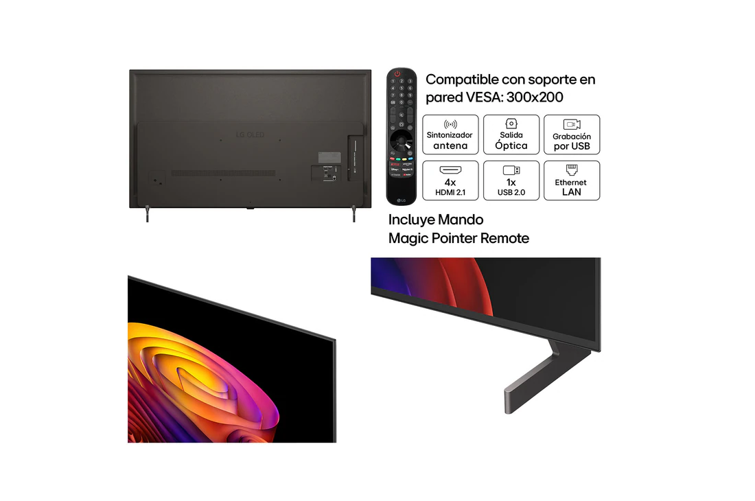 Detalle de LG OLED55B6ELC: Smart TV OLED AI de 55'' (2026) con webOS 26 IA y Copilot