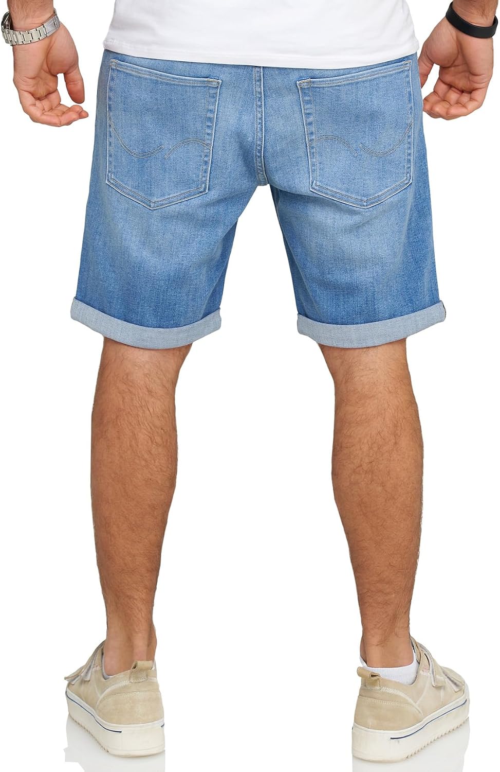 Detalle de JACK & JONES Infinity Herren Jeans Shorts Rick Bermuda – Used Look
