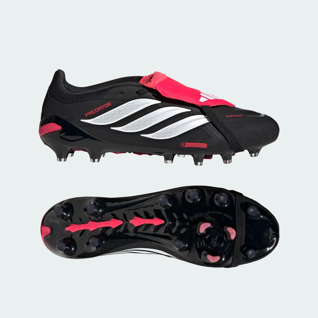 Detalle de Adidas Predator Pro para césped artificial con lengüeta plegable