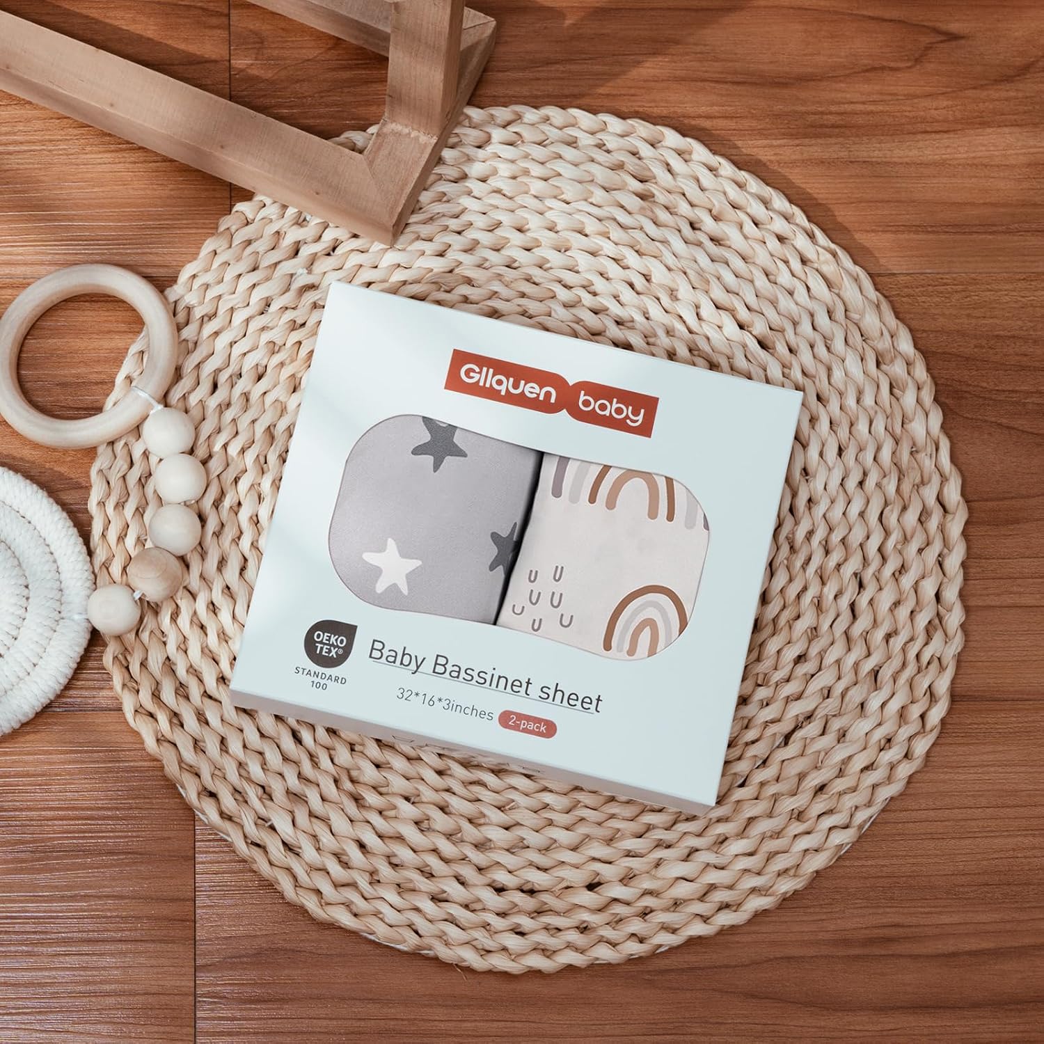 Detalle 2 de GLLQUEN Baby Moses Basket Fitted Sheets