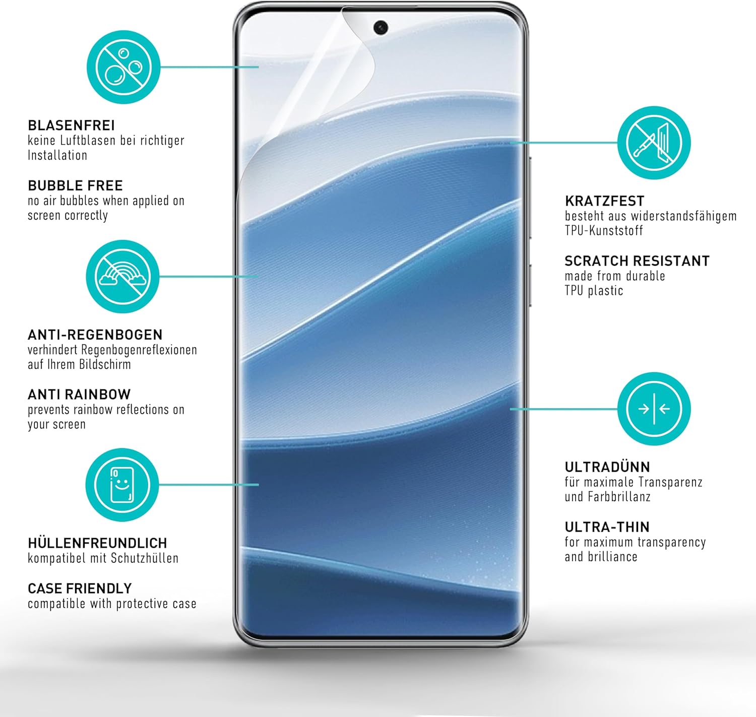 Thumbnail 4 de SmarTect TPU Screen Protector for Xiaomi Redmi Note 14 Pro, 2-Pack