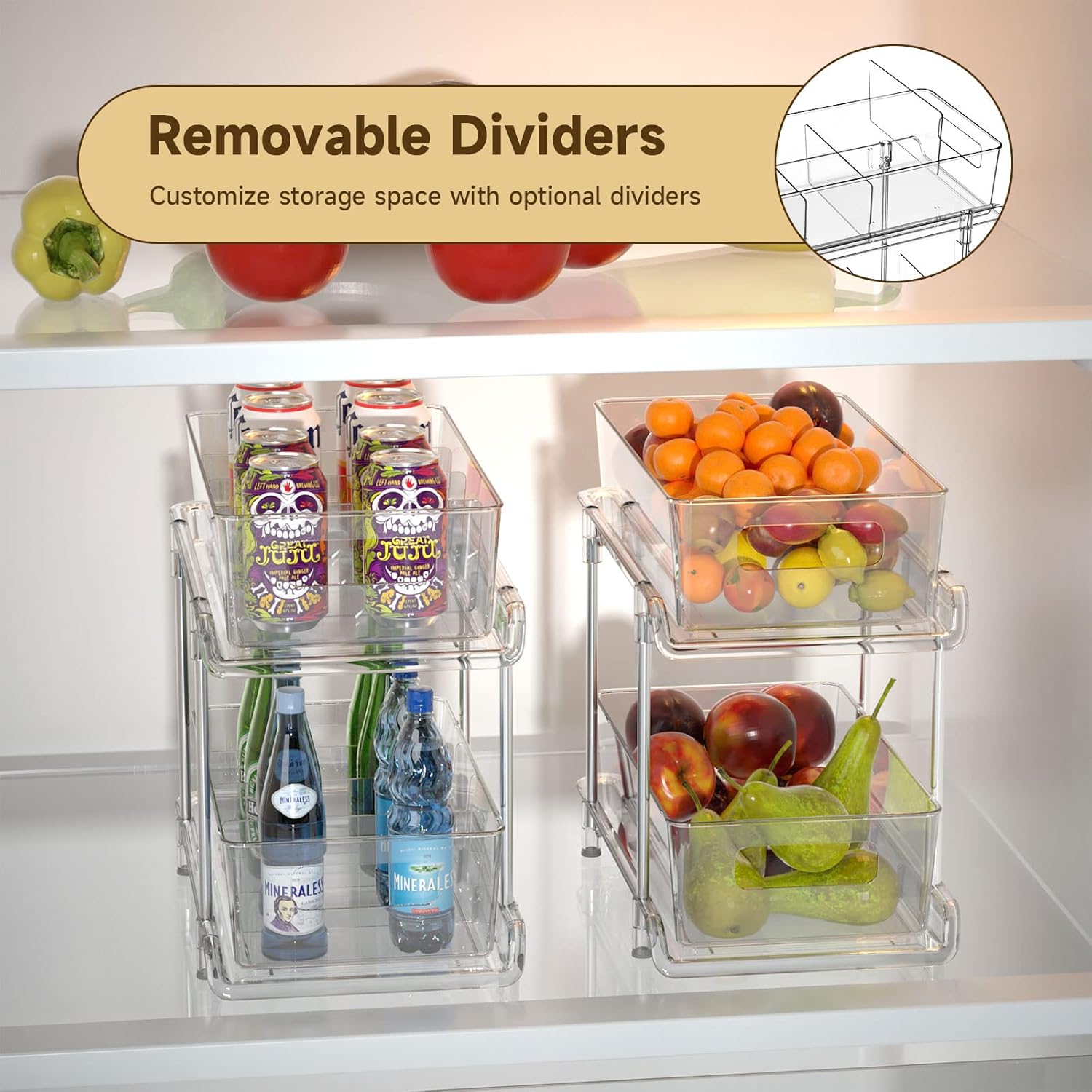 Thumbnail 4 de HIHEGD 2-Tier Bathroom Organizer with Dividers