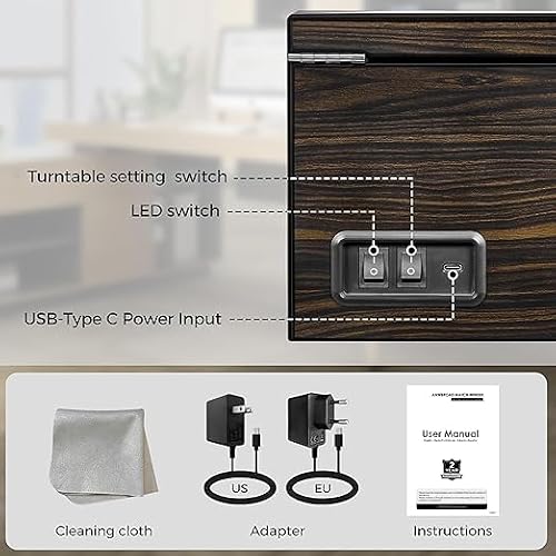 Detalle 2 de ANWBROAD Caja Relojes Automáticos 4 Rotadores 6 Compartimentos con Luz LED