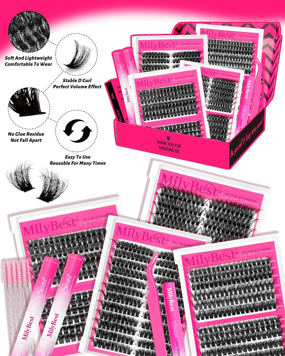 Thumbnail 5 de MilyBest 864PCS Lash Clusters Kit 💄