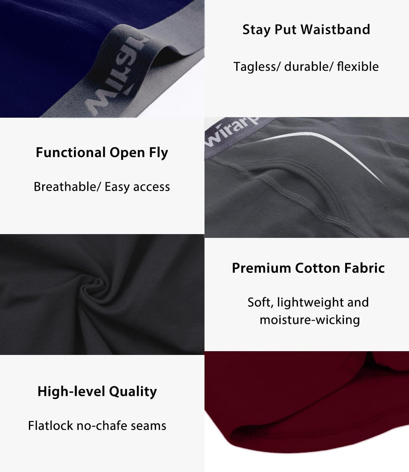 Thumbnail 5 de wirarpa Herren-Boxershorts aus Baumwolle (95% Baumwolle/5% Elastan), 4er-Pack mit Eingriff
