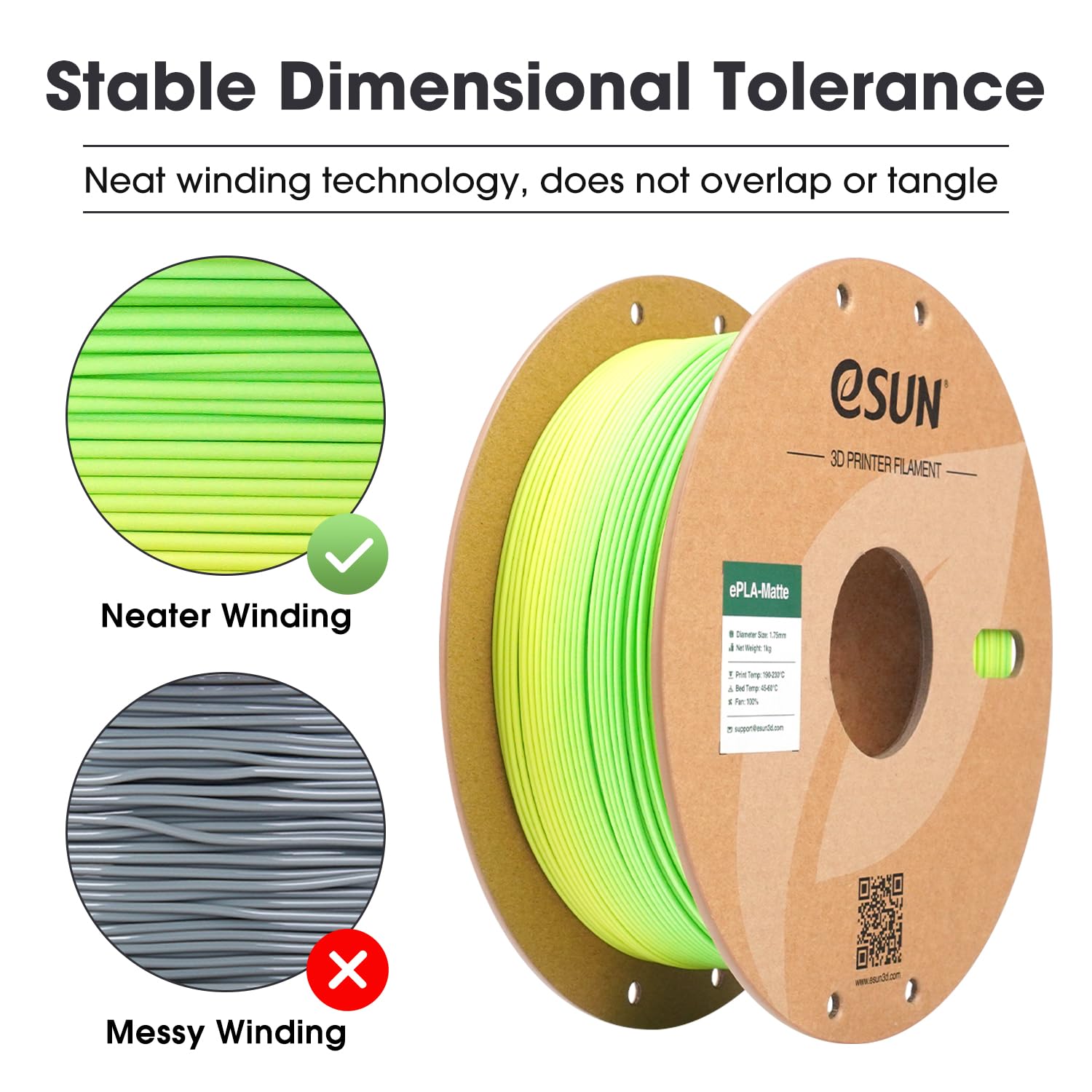 Detalle 2 de eSUN Matte Rainbow PLA 1,75 mm