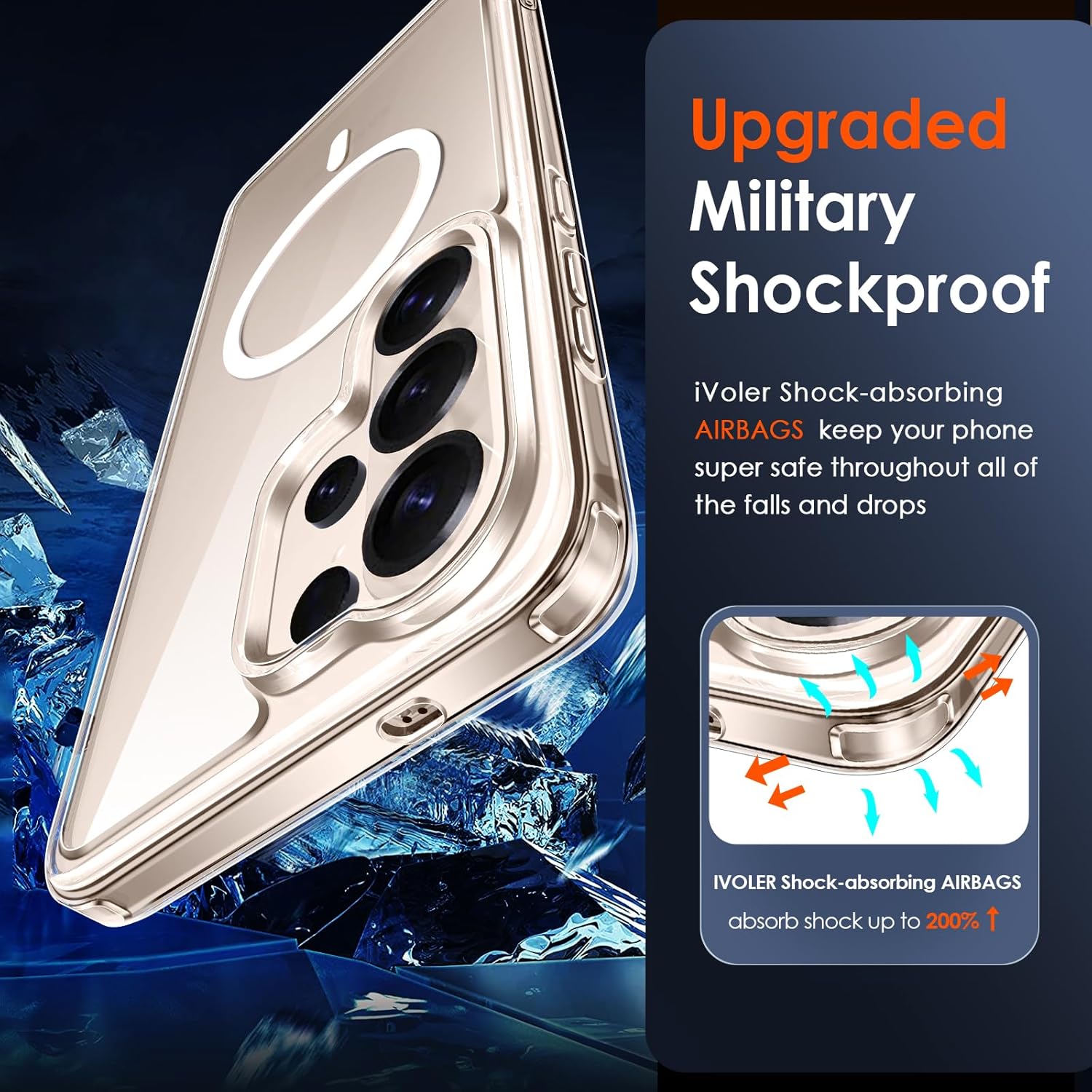 Thumbnail 5 de ivoler Clear Magnetic Case for Samsung Galaxy S26 Ultra 5G with 2-Pack Tempered Glass Screen Protectors