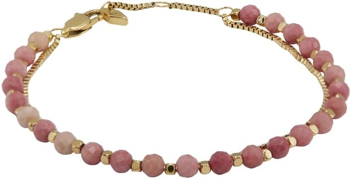 Thumbnail 3 de Fossil Damenarmband mit halbedenen Perlen und Karabinerverschluss (Edelstahl, goldfarben)