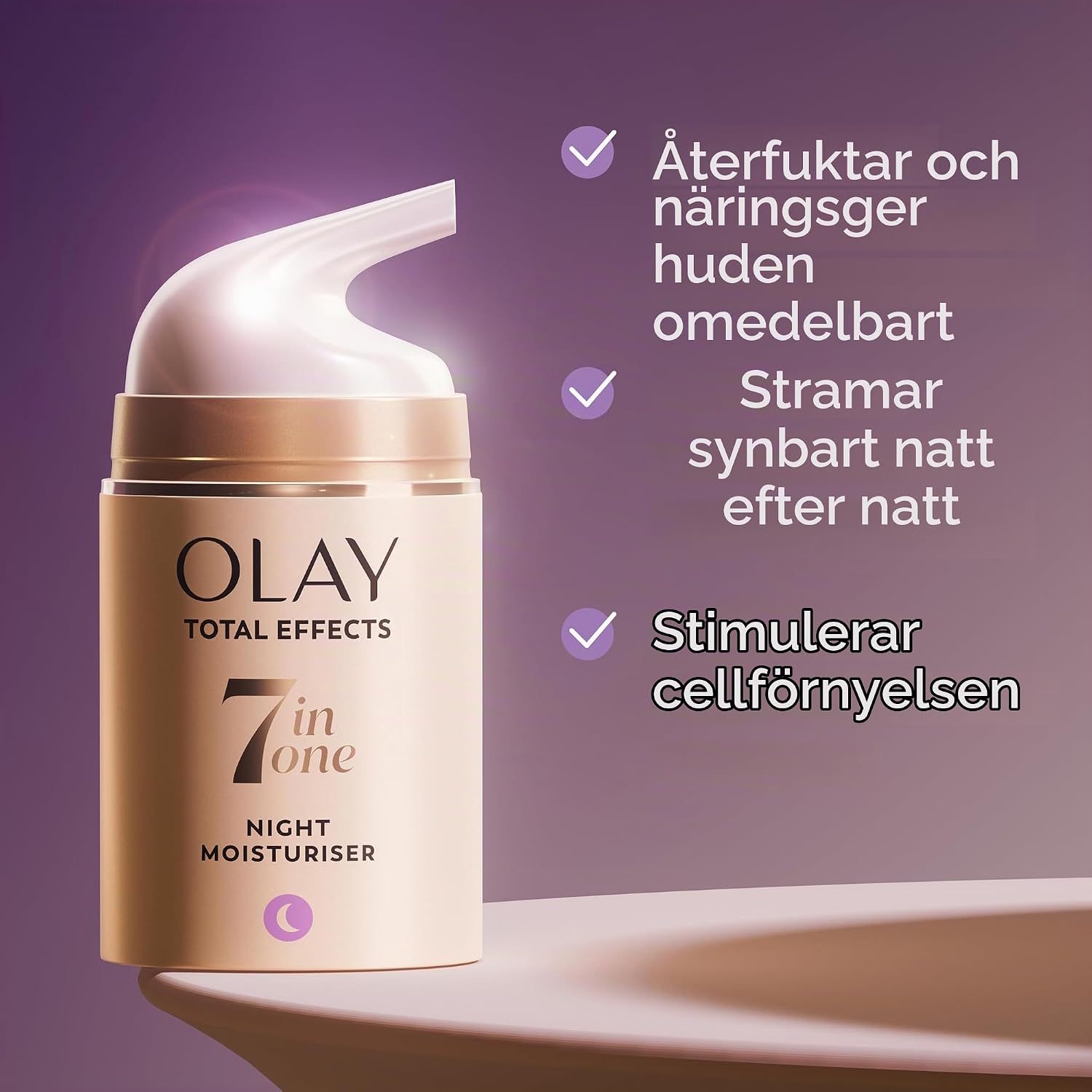Detalle 2 de Olay Total Effects nattkräm, 50 ml med niacinamid och C-vitamin