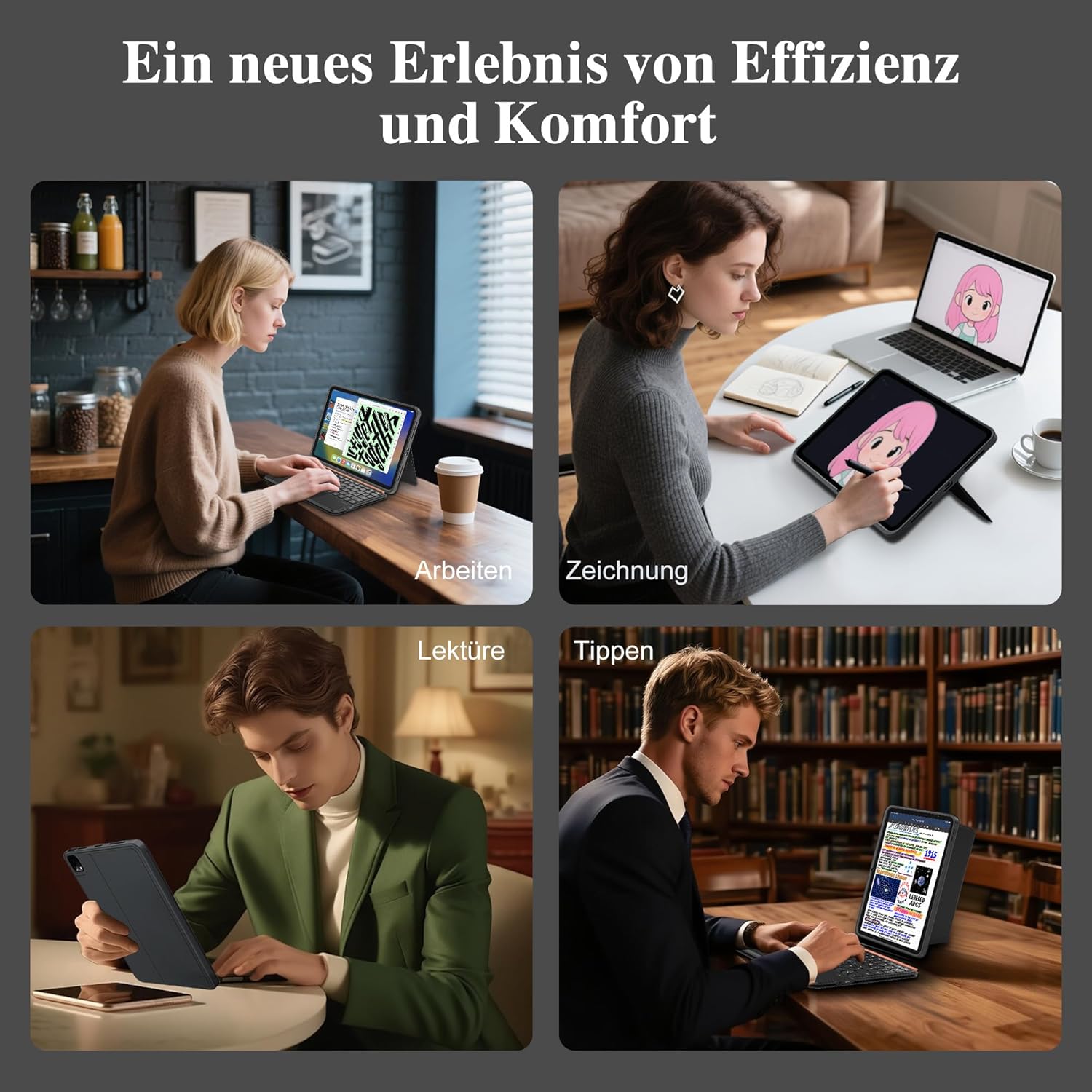 Thumbnail 6 de WIWU iPad Pro 13 Hülle mit Tastatur 3 in 1 – magnetisch abnehmbar, Beleuchtete Tasten, Touchpad (Schwarz) für iPad Pro 13" M4/M5 2024/2025