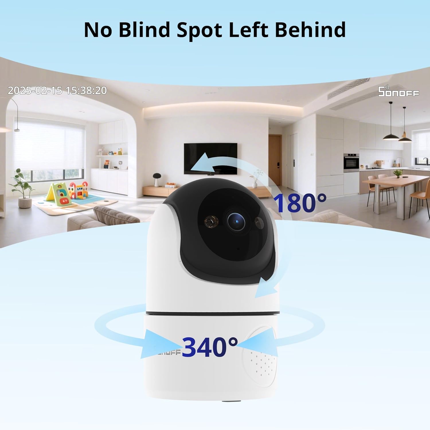 Detalle de SONOFF Indoor Security Camera 1080P CAM-PT2: Pan-Tilt WiFi with 360° View and AI Tracking