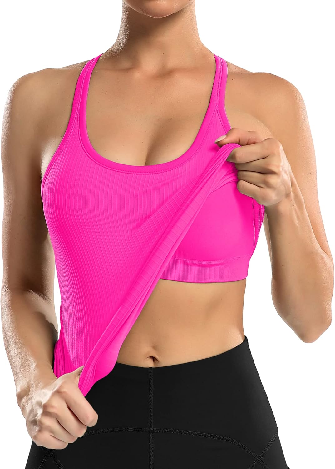 Thumbnail 3 de ATTRACO Ribbed Workout Tank Tops for Women with Built-in Bra