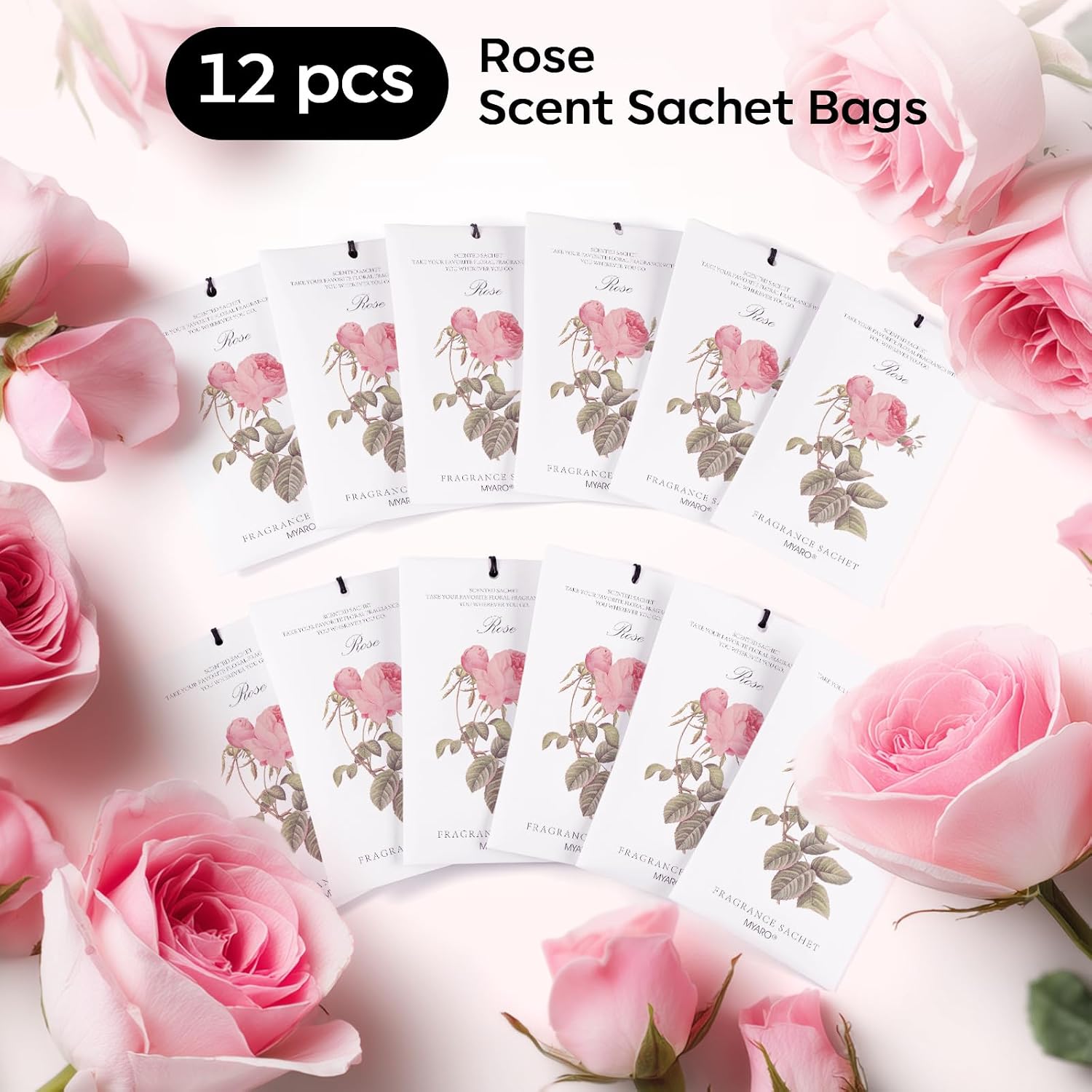 Thumbnail 4 de MYARO Rose Scented Sachets 12-Pack — Room Freshener 🏠