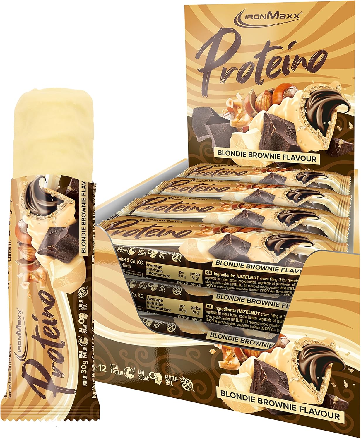 Thumbnail 6 de IronMaxx Proteino Proteinriegel – Chocolate Salted Caramel, 12 x 30 g