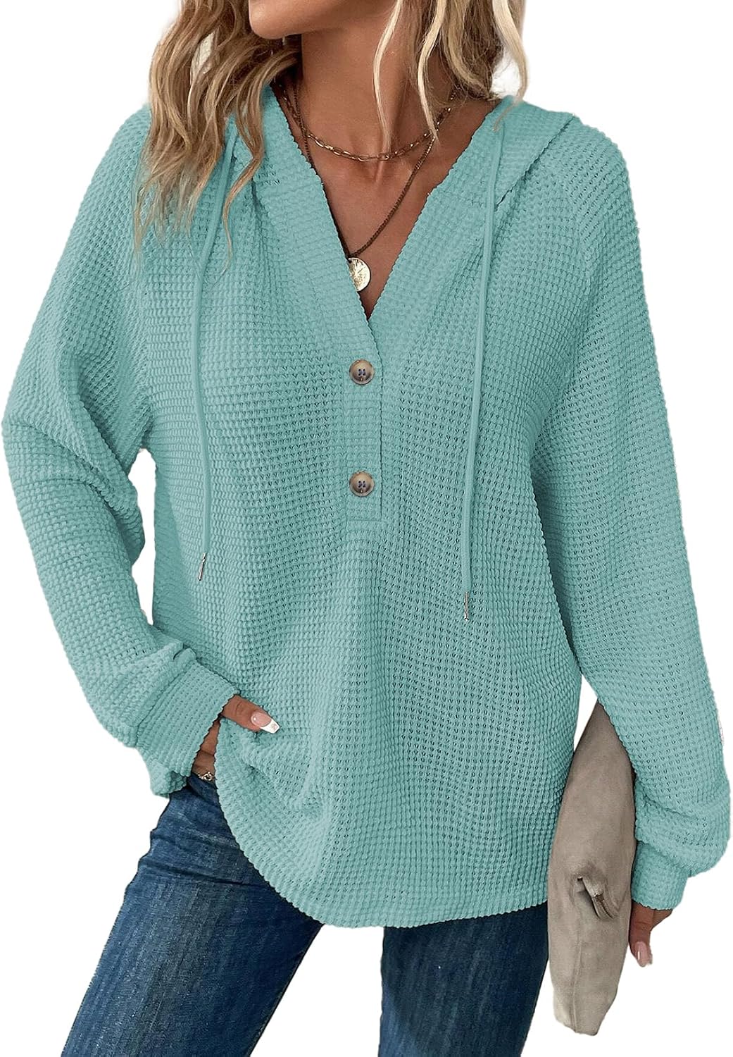 Detalle de Dokotoo Women's Waffle-Knit Hoodie