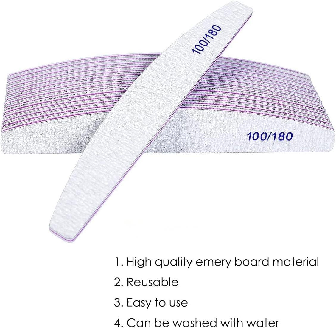 Detalle 2 de Ondaring Professional Nail File Set, 12 Double-Sided 100/180-Grit Files